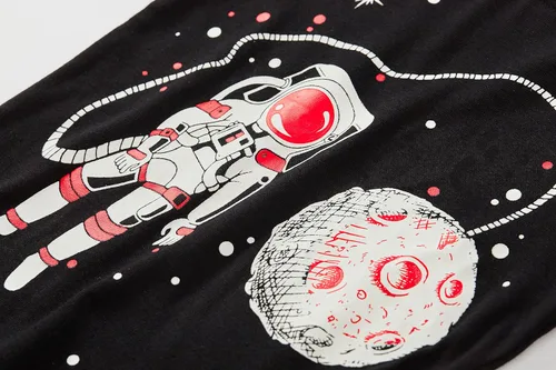 Vista 4 de Akyzic Pijamas de planeta para niños pequeños, dinosaurio, algodón, para niños, camión, 2 piezas, tren, ropa de dormir, conjunto de ropa de dormir