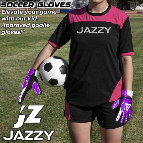 Vista 6 de Guantes de portero juvenil con doble protección para la muñeca, material de látex antideslizante