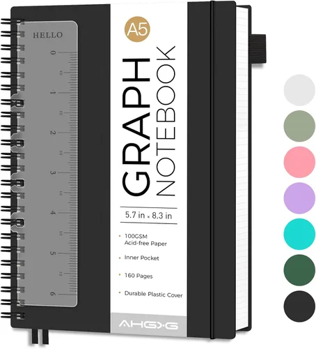 Vista 20 de AHGXG Diario de puntos, cuaderno en espiral de cuadrícula de puntos de 8.5 x 11 pulgadas, cuaderno de puntos grande A4, papel grueso de 3.53 oz/m²