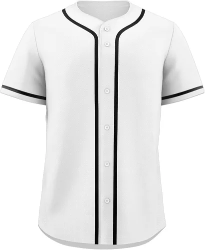 Vista 9 de KXK Camiseta de béisbol en blanco para hombre, camisas casuales con botones, manga corta, uniforme deportivo de equipo activo