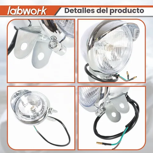 Vista 5 de labwork Barra de luz antiniebla direccional para motocicleta con soporte y señal de giro Cromo