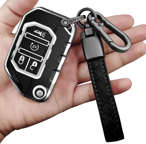 Vista 7 de Funda para Llavero de Jeep con Llavero Carcasa de Llave de Protección Completa Suave Estuche de Llave Compatible con Jeep Gladiator JT Sahara JLU