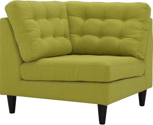 Vista 23 de Sofá esquinero Modway Empress, estilo de mediados de siglo, tapizado de tela en avena, Tela, Celeste