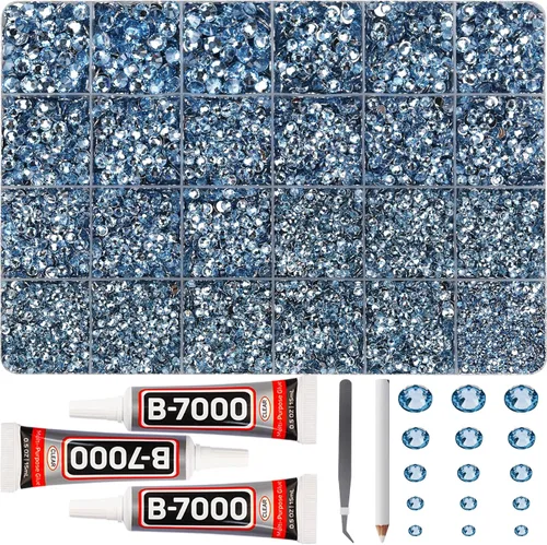 Vista 11 de 11000Pcs Silver Clear Rhinestones Bedazzling Kit, Bedazzled Gems Flatback