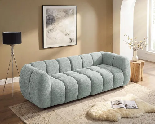 Vista 11 de VANOMi Sofá Boucle de Gran Tamaño de 88", Sofá Moderno Tapizado Acolchado Tipo Nube, Sofá Boucle de Asiento Profundo, Acogedor Sofá Moderno de 3