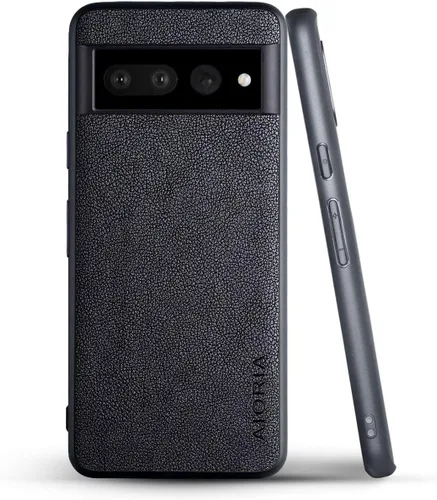 Vista 7 de Funda protectora completa para Google Pixel 7, funda de cuero premium para teléfono con diseño retro para Google Pixel 7 5G (negro)