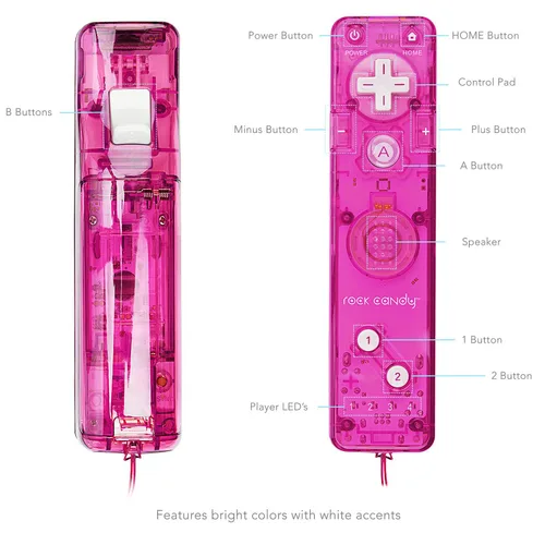 Vista 3 de PDP Rock Candy Gesture Controller for WiiWii U, Pink Palooza