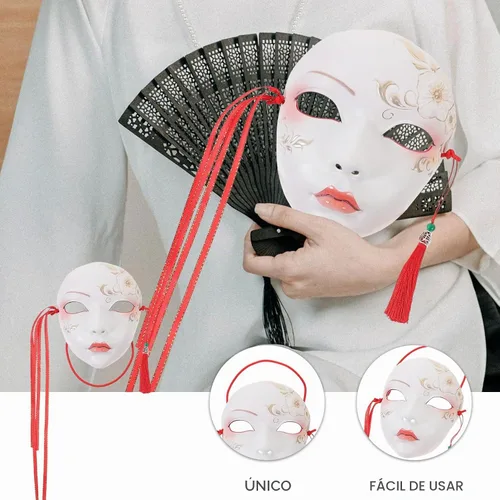 Vista 6 de HOMSFOU Decor Masquerade Mask for Women Mask for Party Halloween,Plastic