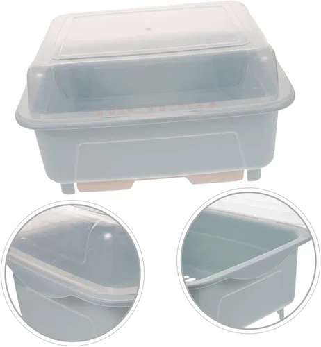 Vista 8 de COLLBATH Bandeja escurridor de tablero, bandeja para botella, con soporte, organizador de secado de vasos, utensilios de almacenamiento, placa