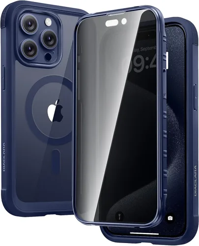 Vista 76 de Carcasa Diaclara diseñada para iPhone 12/12 Pro, carcasa completa resistente con protector de pantalla táctil y antiarañazos integrado, carcasa Azul