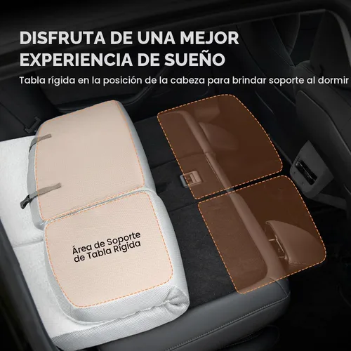 Vista 4 de Tesla Model Y - Colchón de espuma viscoelástica de rebote lento para Tesla Model Y, almohadilla de dormir Tesla con modo individual/doble, uso en 4