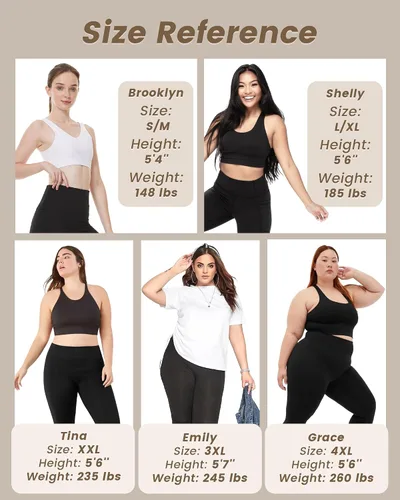 Vista 6 de NexiEpoch - Paquete de 4 leggings para mujer, pantalones capri de yoga de cintura alta con control de abdomen suave en negro, con bolsillos