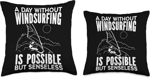 Vista 3 de Windsurfing Surfing Board Water Sports Throw Pillow