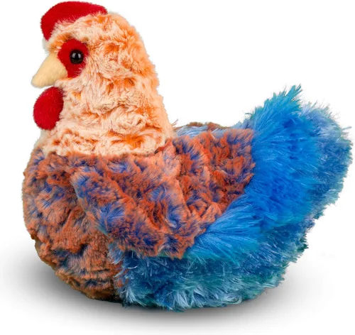 Vista 3 de Gallina de peluche Douglas Henrietta de hilo azul, gallina de peluche