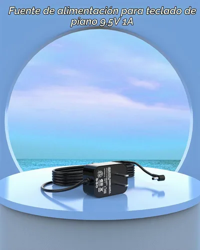 Vista 2 de VHBW Cable de alimentación CC de 9.5 V compatible con teclado Casio ADE95100LU, compatible con la fuente de alimentación de teclado Casio LK-135