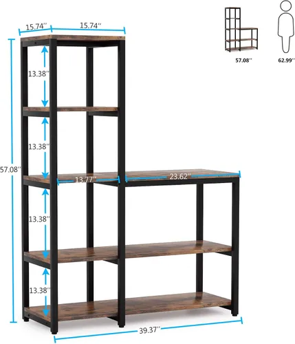 Vista 2 de Tribesigns Estante para hornear de cocina de 5 niveles con estante de almacenamiento, soporte independiente para horno de microondas, estante