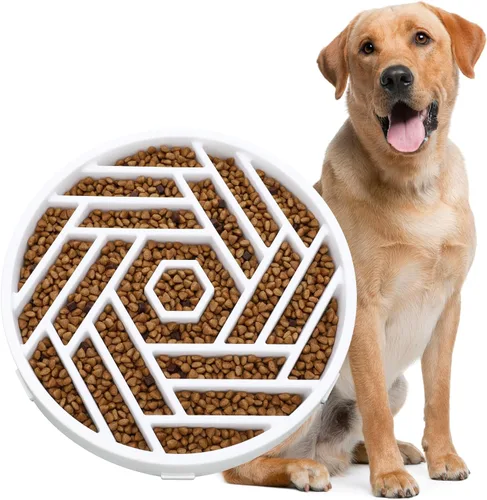 Vista 14 de WHIPPY Cuenco para perros de alimentación lenta, diseño de laberinto de rompecabezas para reducir la velocidad de comer, capacidad de 3 tazas Negro