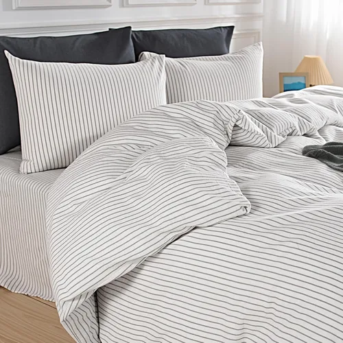 Vista 51 de NEXHOME PRO Funda de edredón Twin XL 100% algodón lavado, transpirable, duradera, texturizada, similar al lino, juego de ropa de cama para el hogar