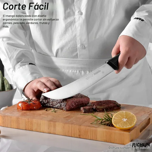 Vista 4 de Richlin Cuchillo de carnicero, cuchillo de chef de 10 pulgadas, cuchillo de filete, cuchillo de cítrico de carne, cuchillo de cocina ultra afilado