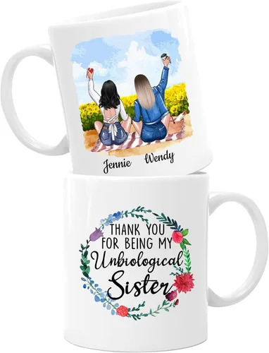 Vista 8 de Taza de café personalizada de la amistad para mejor amiga, regalo de taza del día de Galentine, regalo de taza de Navidad, taza de café