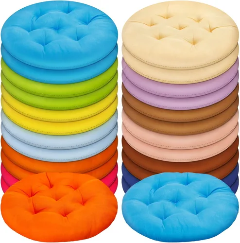Vista 11 de Tinideya 24 Piezas Cojines Redondos de Suelo Almohadas de Suelo Cojines de Asiento de Meditación Asientos Flexibles para Adultos y Niños, Cojines