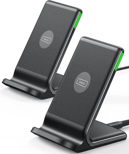 Vista 10 de INIU Cargador inalámbrico, estación de carga rápida Qi certificada de 15 W con luz adaptativa amigable para el sueño compatible con iPhone 17 16 15