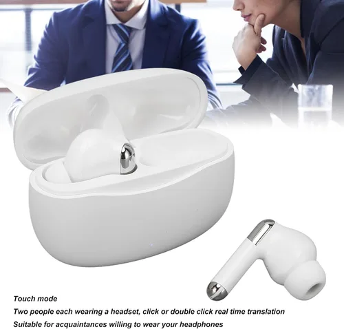 Vista 3 de Auriculares de traducción de 144 idiomas – Traductor de auriculares Bluetooth 5.3 con reducción de ruido, dispositivo de traductor en tiempo real