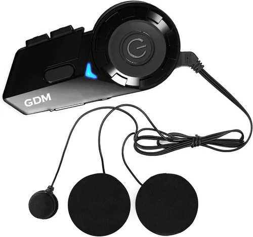 Vista 4 de GDM Casco de motocicleta Bluetooth de cara completa con 3 viseras transparente, tintado, cromado