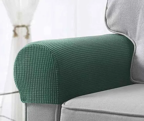 Vista 13 de Fundas elásticas para reposabrazos para sillas y sofás, fundas para reposabrazos de sofá de elastano jacquard, protector de muebles antideslizante