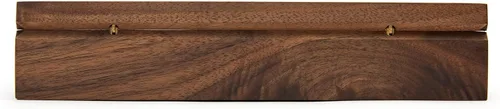 Vista 7 de pandapark Joyero de madera con tapa de vidrio, vitrina de almacenamiento con múltiples compartimentos, marrón nogal (nogal plateado)