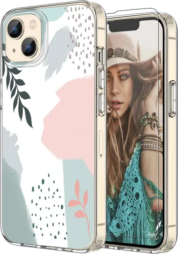 Vista 8 de Funda para iPhone 12 para mujer, [con protector de pantalla] ajuste delgado, diseño floral bohemio, lindo iPhone 12 Pro, patrón que nunca se