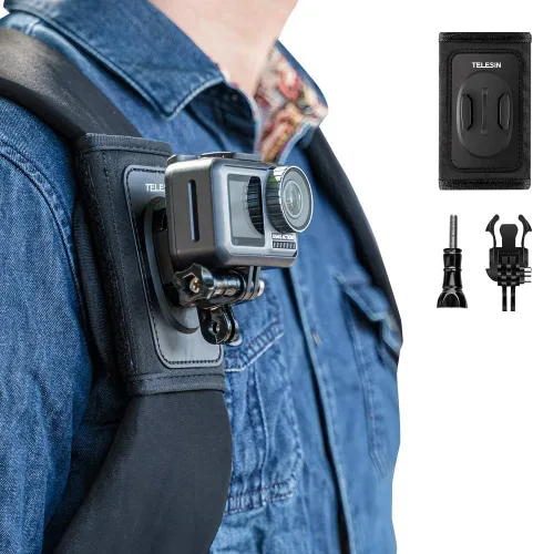 Vista 7 de TELESIN, broche universal portable multifunción con hebilla de rápida liberación, 360 grados, para mochila, sombrero