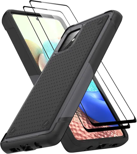 Vista 172 de Jeylly Compatible con Samsung Galaxy A22 5G Funda, Funda Samsung A22 5G con 2pcs protectores de pantalla de vidrio templado