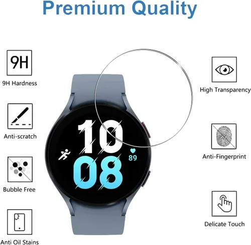 Vista 2 de Protector de pantalla de vidrio templado para Samsung Galaxy Watch 5 (1.732 pulgadas), antiarañazos, antihuellas, protector de pantalla HD