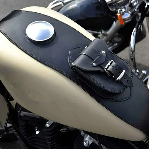 Vista 5 de Bolsa de tanque de motocicleta, cubierta de tanque de combustible de piel sintética, bolsa de tanque de gasolina, almohadilla de panel, bolsa