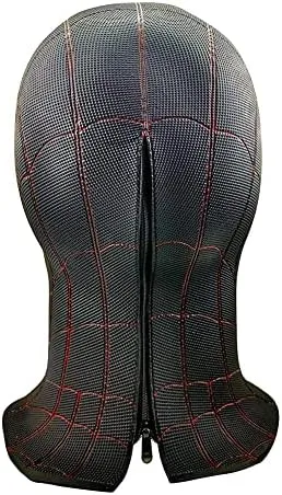 Vista 5 de juyocmy Máscara de superhéroe de Halloween, material de PVC, máscara de cosplay, casco de disfraz, Negro
