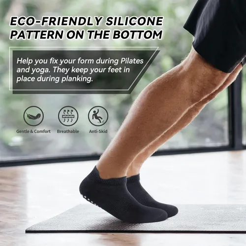 Vista 2 de deefly Calcetines de yoga unisex, calcetines antideslizantes para pilates