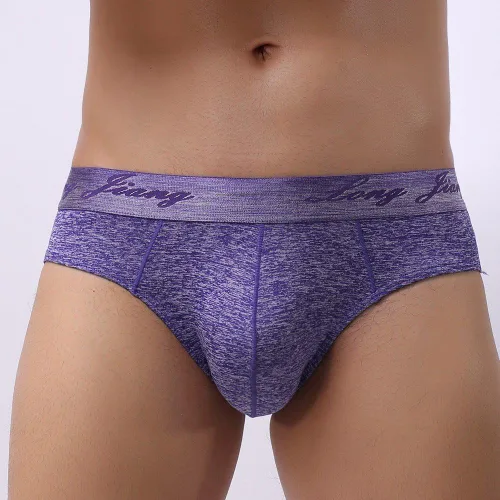 Vista 2 de Underwea, Ropa interior sexy de algodón para hombre, ropa interior clásica para hombre, Morado, S