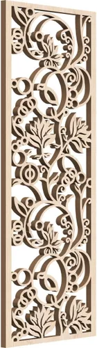 Vista 89 de Caspian Paneles de pared de madera con calado decorativo perforado, 9 3/8 pulgadas de ancho x 24 3/8 pulgadas de alto x 1/4 de alto, cereza