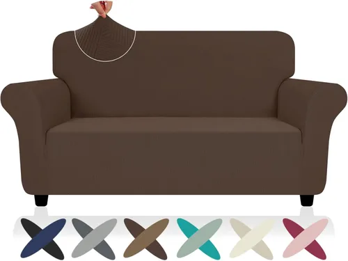 Vista 43 de ZNSAYOTX Funda súper elástica para silla (30"-47"), nuevas fundas de silla a rayas para sala de estar, aptas para perros y mascotas, protector