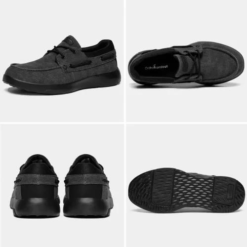 Vista 2 de OrthoComfoot Mocasines ortopédicos sin cordones para hombre mocasines casuales de lona para fascitis plantar con soporte de arco, cómodos zapatos