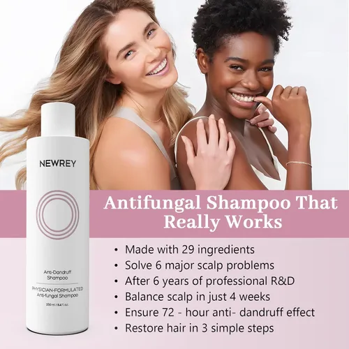 Vista 7 de Champú antifúngico para dermatitis seborreica, foliculitis y psoriasis, champú para la caspa para hombres y mujeres, alivio para el cuero cabelludo