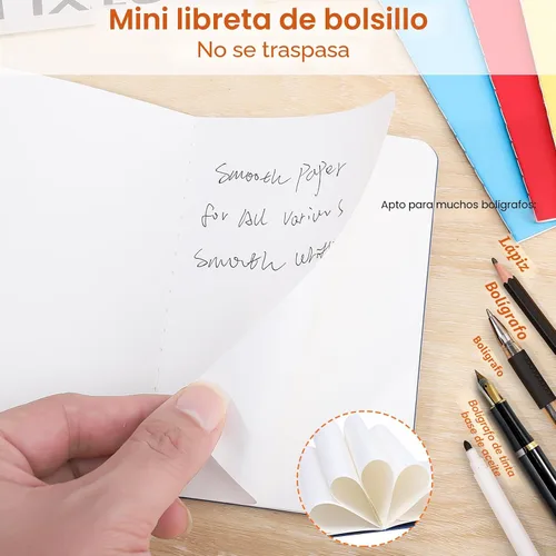 Vista 3 de BESARME Paquete de 60 mini cuadernos a granel, cuaderno de bolsillo pequeño Colorido