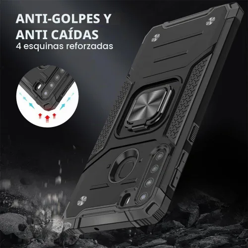 Vista 2 de HNHYGETE Funda para teléfono Galaxy A21: Protector de pantalla de grado militar 360° giratorio Kickstand a prueba de golpes Fundas protectoras