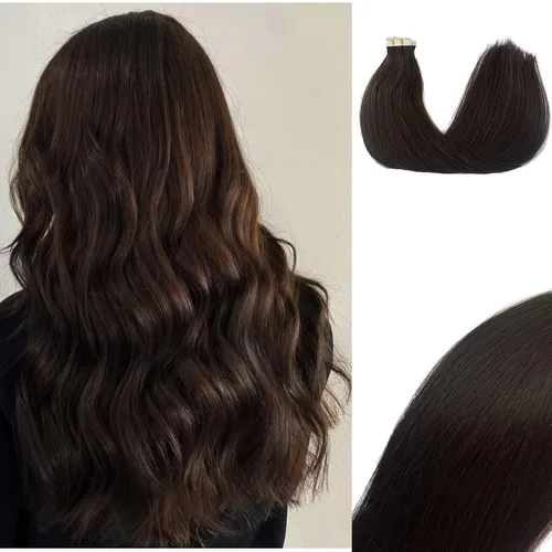 Vista 11 de Extensiones adhesivas rubias de cabello humano brasileño grado 9A, #60 rubio platino, cinta en 12 pulgadas, 20 unidades por juego, extensiones