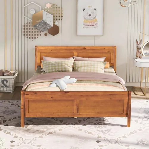 Vista 10 de Harper & Bright Designs Base de cama individual de madera maciza para niños, marco de cama de plataforma individual con cabecero, estribo, soporte