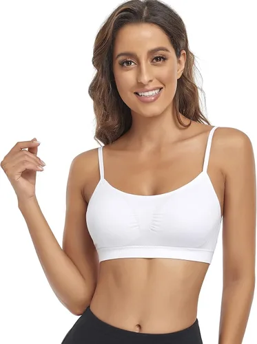 Vista 3 de Litthing Bralettes Padded for Women Cami Strap Bra Seamless Sportsbra Wireless Comfort Yoga Lightly T-Shirt Tank Tops