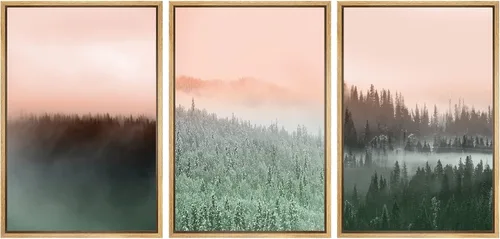 Vista 52 de SIGNWIN Lienzo enmarcado para pared, juego de arte dramático de cielo tormentoso, ilustraciones de paisaje nuboso Moody, arte moderno decorativo