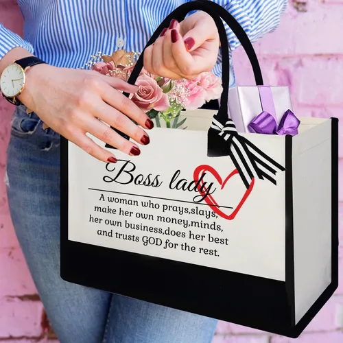 Vista 3 de Bolsa de mano personalizada con letras de yute para mujer, regalo de cumpleaños de Navidad para mujeres, regalos de playa para mujer, mujer, mamá