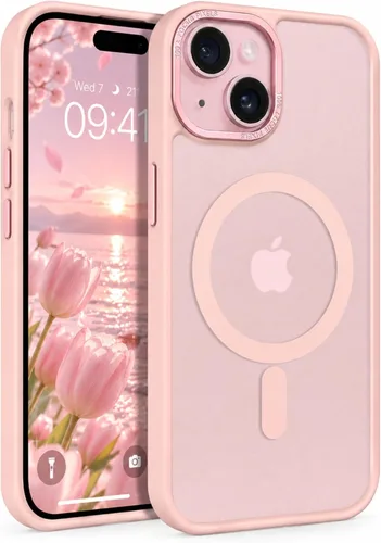 Vista 18 de BENTOBEN Compatible con iPhone 15 Plus, Funda de teléfono magnética translúcida mate delgada a prueba de golpes [Compatible con MagSafe] Funda Negro
